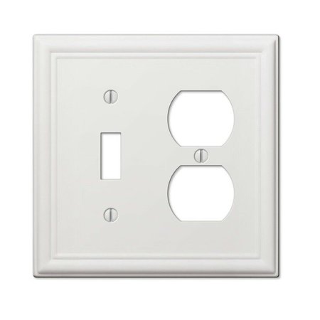 AMERTAC 1 Toggle, 1 Duplex White Wall Plate 101550